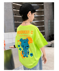 FU14042024-52 طقم ولادي صيفي قطعتين ( بلوزة + بنطلون)