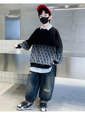 WZH301124-57 طقم ولادي قطعتين ( هودي + بنطلون جينز)