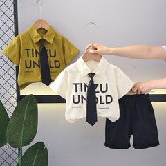 SSX220824-5 طقم ولادي 3 قطع ( قميص + شورت + جرافة )