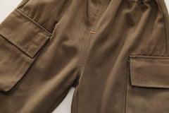 SSX220824-112 طقم ولادي خريفي ربيعي قطعتين ( بلوز قطنية + بنطلون كتان)