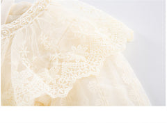 RM1231-06 فستان بناتي طبقات مزين باللولو والدانتيل