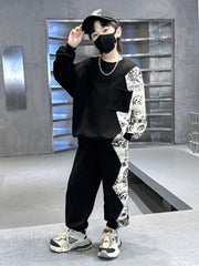 WZH301124-52 بدلة سبورت ولادي قطن قطعتين ( بلوزة + بنطلون)