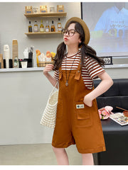 RM150424-15 طقم بناتي صيفي قطعتين ( بلوزة + افرهول)