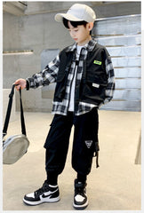 AO0508-13 طقم ولادي قطعتين ( جكيت مصوف + بنطلون )