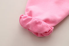 SSN040924-18 طقم بناتي ربيعي خريفي قطن دافي قطعتين ( بلوزة + بنطلون)