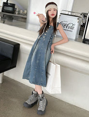 RM150424-28 فستان جينز ناعم وأنيق