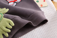 SSX220824-150 طقم ولادي قطن تقيل خريفي ربيعي ( بلوزة + بنطلون)