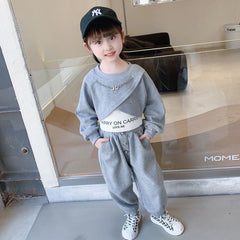 AO0508-137 طقم سبورت بناتي قطني 3 قطع بتصميم عصري مميز وخامة ممتازة