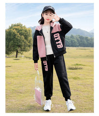 HBC040924-5 طقم بناتي شتوي تقيل مبطن فرو قطعتين ( جكيت + بنطلون)