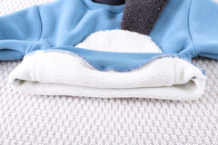 SSX220824-36 طقم ولادي شتوي تقيل مبطن فرو بالكامل قطعتين ( بلوزة + بنطلون)