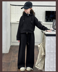 WZH191124-2 ترينج شتوي تقيل مبطن فرو (جكيت+ بنطلون)