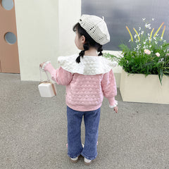 AO0508-64 طقم بناتي 3 قطع ( بلوزة + جكيت + بنطلون جينز )