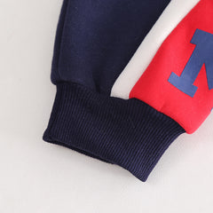 SSX220824-27 طقم ولادي شتوي تقيل مبطن فرو بالكامل قطعتين ( بلوزة + بنطلون)