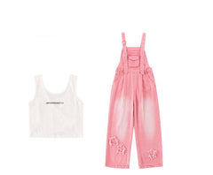 RM150424-26 طقم افرهول بناتي قطعتين ( افرهول + بلوزة كت)