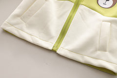 طقم ولادي قطن تقيل خريفي ربيعي 4 قطع ( جكيت + بلوزة + بنطلون + شنتة )SSN040924-39