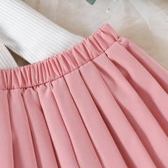 EU120424-15 طقم بناتي خريفي شتوي ربيعي ( بلوزة + تنورة)