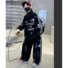 WZH301124-14 ترنج قطن خريفي ربيعي دافي قطعتين ( بلوزة + بنطلون )