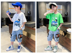 FU14042024-48 طقم ولادي قطعتين ( بلوزة + بنطلون)