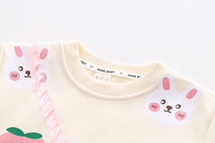 SSN040924-8B طقم شتوي بناتي قطعتين بطن فرو بالكامل ( بلوزة + بنطلون )