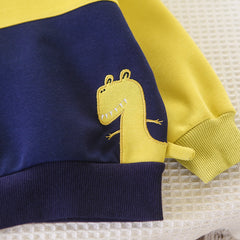 SSN040924-9   طقم ولادي قطن خريفي ربيعي تقيل قطعتين ( بلوزة + بنطلون )