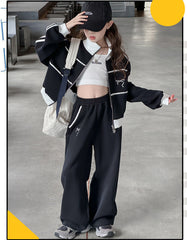 WZH191124-20 بدلة قطنية فخمة قطعتين ( جكيت + بنطلون) ربيعي خريفي