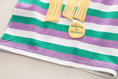 SSX220824-9 طقم ولادي قطعتين ( بلوزة قطنية + شورت ) توب كوليتي