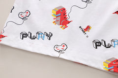 SSX220824-7 طقم صيفي قطعتين ( بلوزة + شورت )