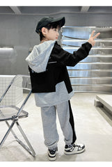 WZ261124-12 بدلة ولادي قطن مع ستان قطعتين ( جكيت + بنطلون ) ربيعي صيفي خريفي