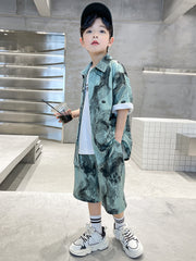 WZH301124-55 طقم ولادي صيفي قطعتين ( قميص + بنطلون)