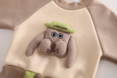 SSX220824-50 طقم شتوي مبطن فرو تقيل بالكامل قطعتين ( بلوزة + بنطلون)