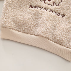 SSX220824-55 طقم ولادي شتوي تقيل مبطن فرو بالكامل 3 قطع ( بلوزة + بنطلون + قفازات)