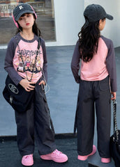 RM171223-40 طقم بناتي ( بلوزة قطنية + بنطلون كتان)