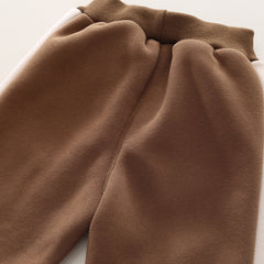 SSX220824-53 طقم ولادي شتوي تقيل مبطن فرو بالكامل قطعتين ( بلوزة + بنطلون)