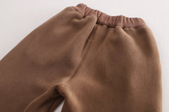 SSX220824-21 طقم ولادي شتوي تقيل مبطن فرو بالكامل 3 قطع ( جكيت + حقيبة + بنطلون)