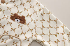 SSX220824-152 طقم ولادي قطني 3 قطع ( بلوزة+ جكيت + بنطلون ) ربيعي خريفي