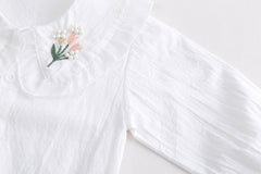 RM0608-21 طقم بناتي 3 قطع ( قميص + فست صوف مورد+ بنطلون جينز )