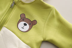 طقم ولادي قطن تقيل خريفي ربيعي 4 قطع ( جكيت + بلوزة + بنطلون + شنتة )SSN040924-39