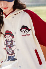 RM090424-3 بدلة سبورت قطني بناتي 3 قطع ( بلوزة + جكيت + بنطلون )