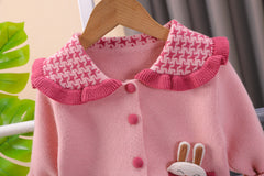 SSX220824-175 طقم بناتي صوف تقيل وناعم شتوي قطعتين ( جكيت + تنورة)