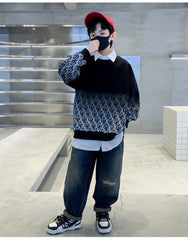 WZH301124-57 طقم ولادي قطعتين ( هودي + بنطلون جينز)