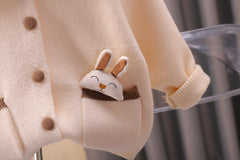 SSX220824-175 طقم بناتي صوف تقيل وناعم شتوي قطعتين ( جكيت + تنورة)