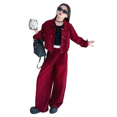 WZH191124-30 طقم بناتي قطعتين ( جكيت + بنطلون)