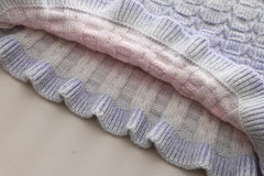 SSN040924-46 طقم جينز بناتي خريفي ربيعي 3 قطع ( بلوزة صوف + بلوزة قطنية + بنطلون جينز )