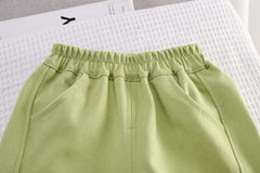 SSX220824-150 طقم ولادي قطن تقيل خريفي ربيعي ( بلوزة + بنطلون)