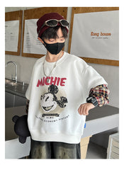 WZH301124-22 هودي ولادي قطن ميكي