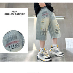 WZH301124-11 شورت جينز ناعم وطويل