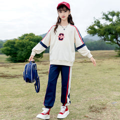 RM090424-10 بدلة قطنية رياضيه قطعتين ( بلوزة + بنطلون )