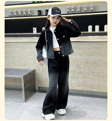 WZH191124-18 طقم جينز قطعتين ( جكيت + بنطلون)