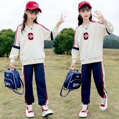 RM090424-10 بدلة قطنية رياضيه قطعتين ( بلوزة + بنطلون )