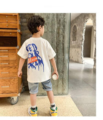 FU14042024-27 طقم ولادي قطعتين ( بلوزة + شورت)